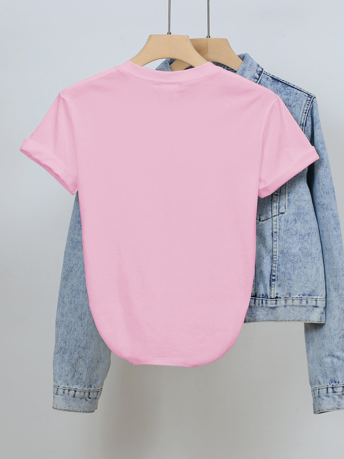 Authorized Women'S Round Neck 100% Short Sleeve T-Shirt, 67 Number Pattern with Hello Kitty My Melody Kuromi Kuromi Cute Print Women'S Elegant Round Neck Short Sleeve T-Shirt, Soft Fabric Spring Summer Versatile Casual Top - pink color