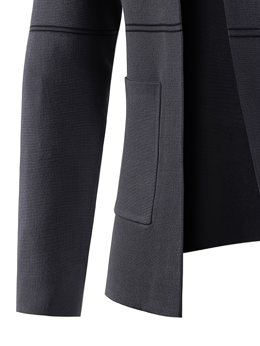 Solid Color Men'S Cardigan for Autumn And Winter, Featuring a V-Neck Design, Stylish Slim Fit, Versatile for Business And Casual Wear, Soft And Comfortable with a Three-Dimensional Shape, Long Sleeves, Pockets, And Warm Knitted Fabric - Grey