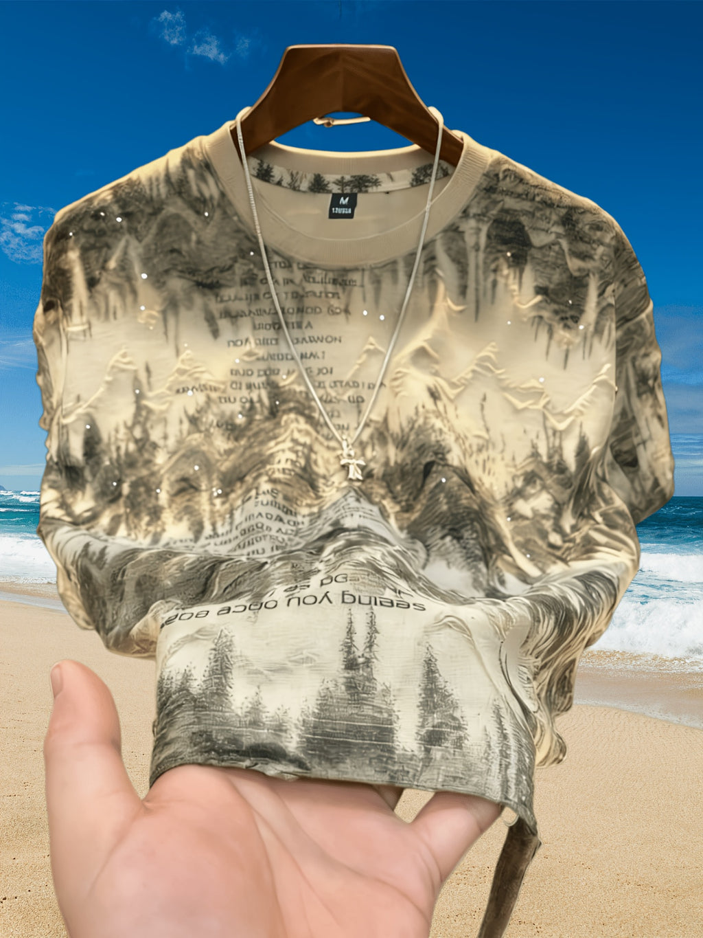 Men's Short-Sleeve Summer T-Shirt, Heavy-Wash Fabric, Light Luxury Men's Apparel, Topwear - Warehouse-7037 Khaki