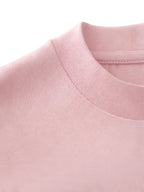 Women'S Fashion Casual Round Neck Long Sleeve T-Shirt, 100% with Lettered Stripe Pattern, Stylish Easy Comfortable Loose Fit - Pink Color