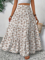 Women'S Fashionable Sweet Floral Long Dress Summer - Mixed colors