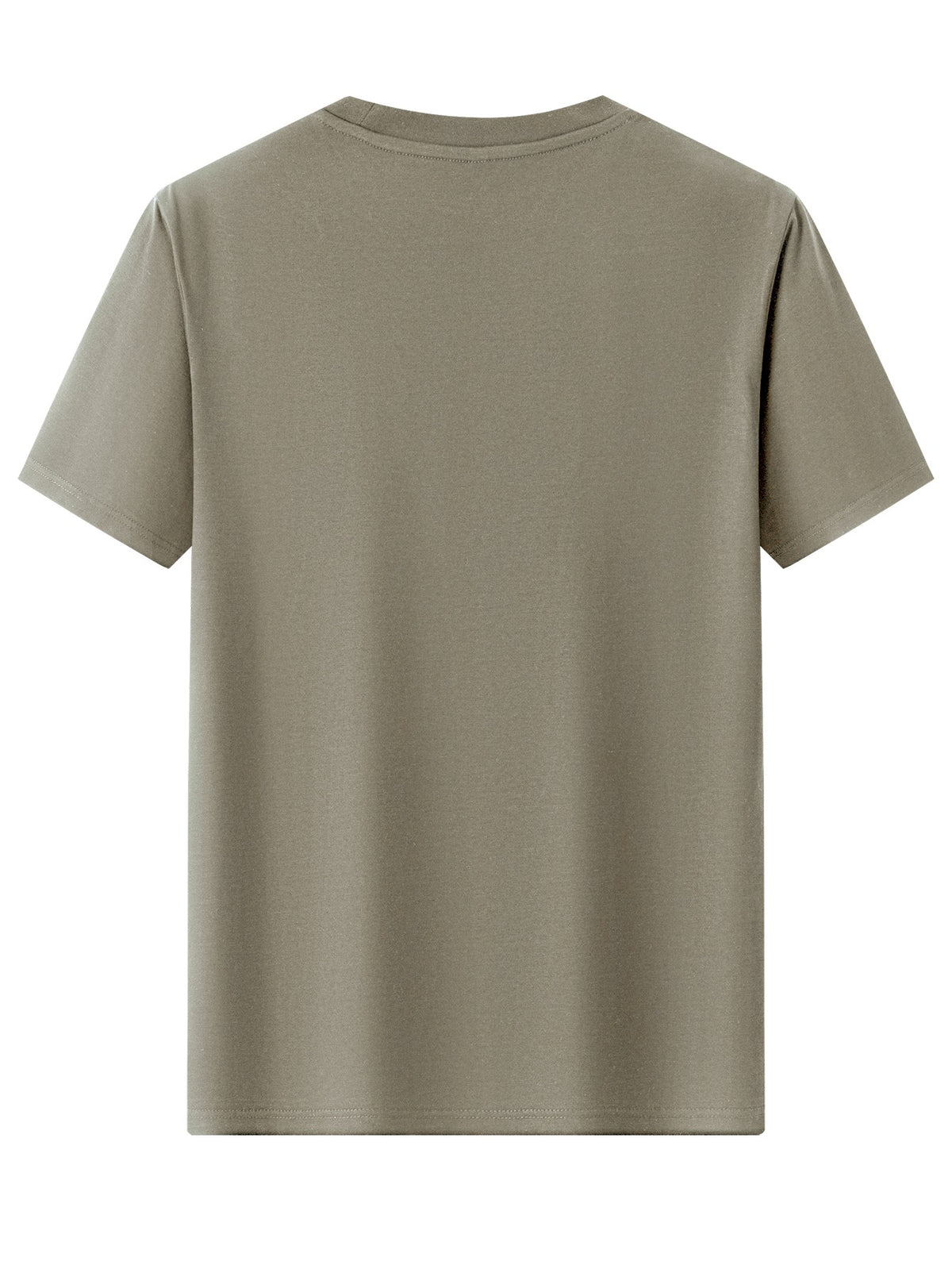 [Printed Design - Not Textured] 2026 New Style T-Shirt, Men's Summer Short Sleeve Thin Top, Trendy Fashion Slim Fit V-Neck, Versatile and Simple Classic Basic Style for Daily Commuting. Creative Vertical Stripe Pattern Design for a  and Fashionable - Khaki