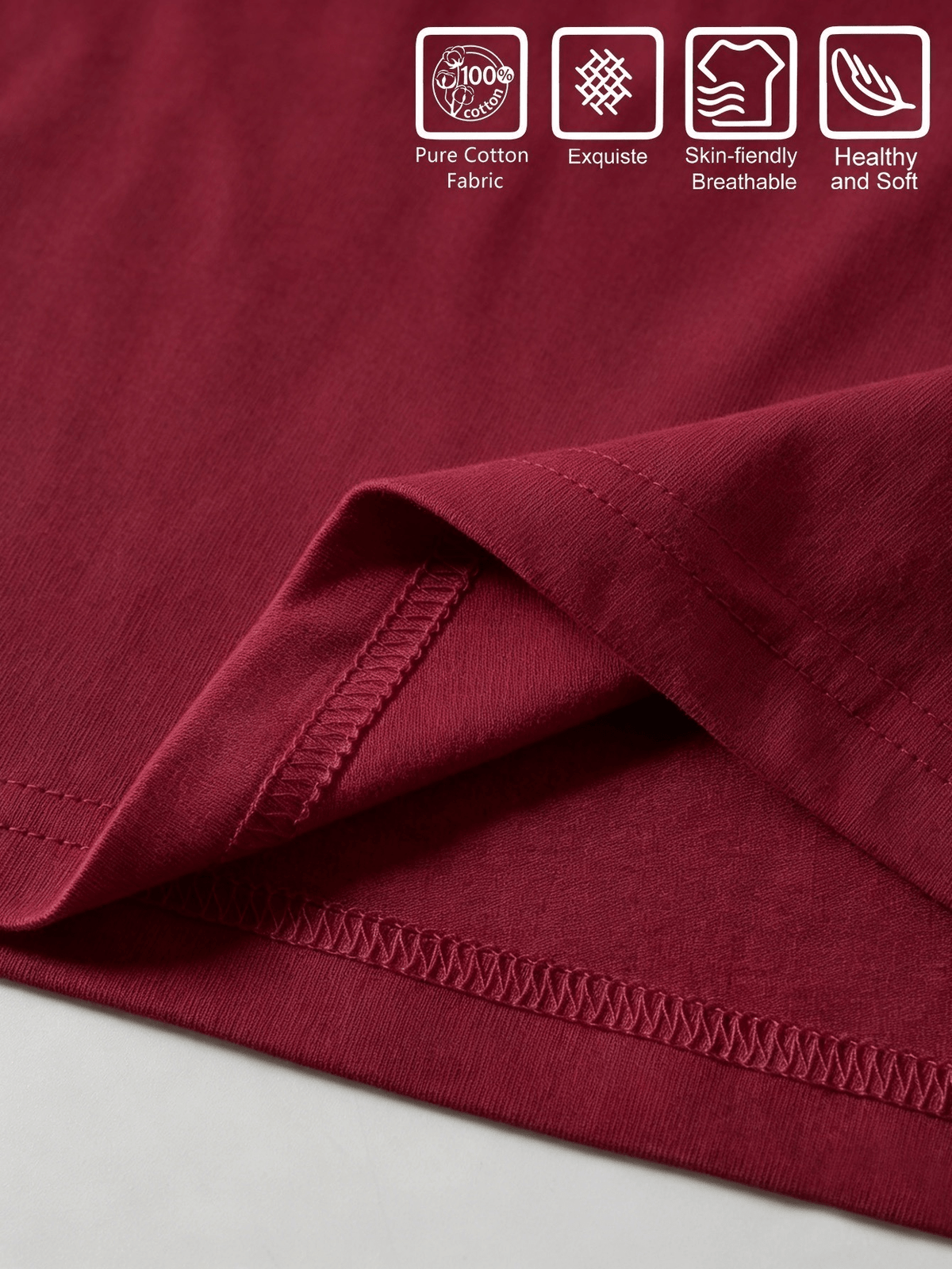 Warner Bros. Authentic Niche Non-Repeating Short-Sleeve Top with Dark Thorn Spider LOGO Print, Suitable for Various Summer Styling, Perfect - Burgundy