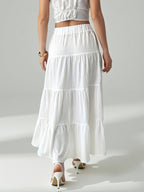 Women'S Casual Multi-Layered Cake Skirt for Spring/Autumn And Winter/Summer, Versatile, Fashionable And Elegant Skirt, Suitable for Holiday Dates And Lunch Vacations, White Skirt Summer Skirt, Elegant Women'S Skirt - White