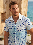 Vintage Abstract Art Fish Pattern 3D Print Men's Fashion Casual Shirt,  Hip-Hop Rock Streetwear Men's Summer Apparel Hawaiian Shirt - Multicolor