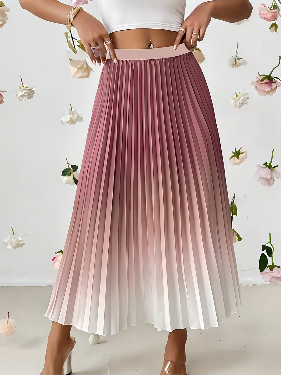 Women'S Pleated Skirt - Burgundy