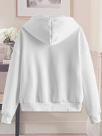 Women'S Fashion Zip-Up Hoodie - White
