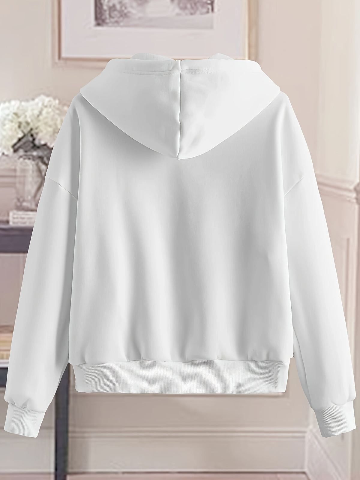 Women'S Fashion Zip Hoodie - White