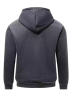 Men's Zip-Up Hooded Sweatshirt Cardigan Jacket with Simple Vertical Calvin English Print, Casual, Fashionable, Versatile, for Daily Commuting, Long-Sleeve Top - Dark Gray