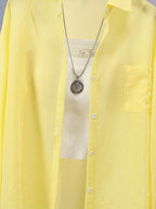 Women's Thin Shirt Jacket, New 2026 Spring/Autumn Long Sleeve Shirt Top - Yellow