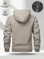 Men'S Versatile Fashion Casual Hooded Zip-Up Cardigan Sweater Jacket WJ5748 - Khaki