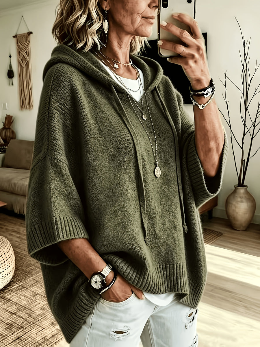 Women's Casual Drawstring Hooded Sweatshirt, a Spring/autumn Top for Curvy Women, Suitable for Commuting and Casual Wear. Size Runs Small, Order One Size up Is Recommended - Olive