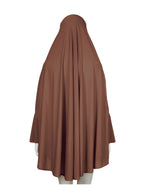 2pcs Women'S Solid Color Robe And Skirt Set, a Conservative And Elegant Outfit for Everyday Wear, Featuring Sleeves Inspired by Middle Eastern Traditional Culture, Abayas - Coffee Color