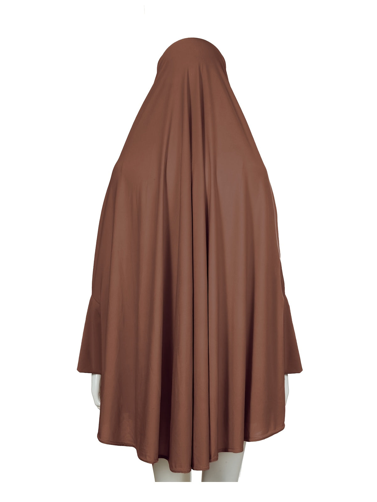 2pcs Women'S Solid Color Robe And Skirt Set, a Conservative And Elegant Outfit for Everyday Wear, Featuring Sleeves Inspired by Middle Eastern Traditional Culture, Abayas - Coffee Color