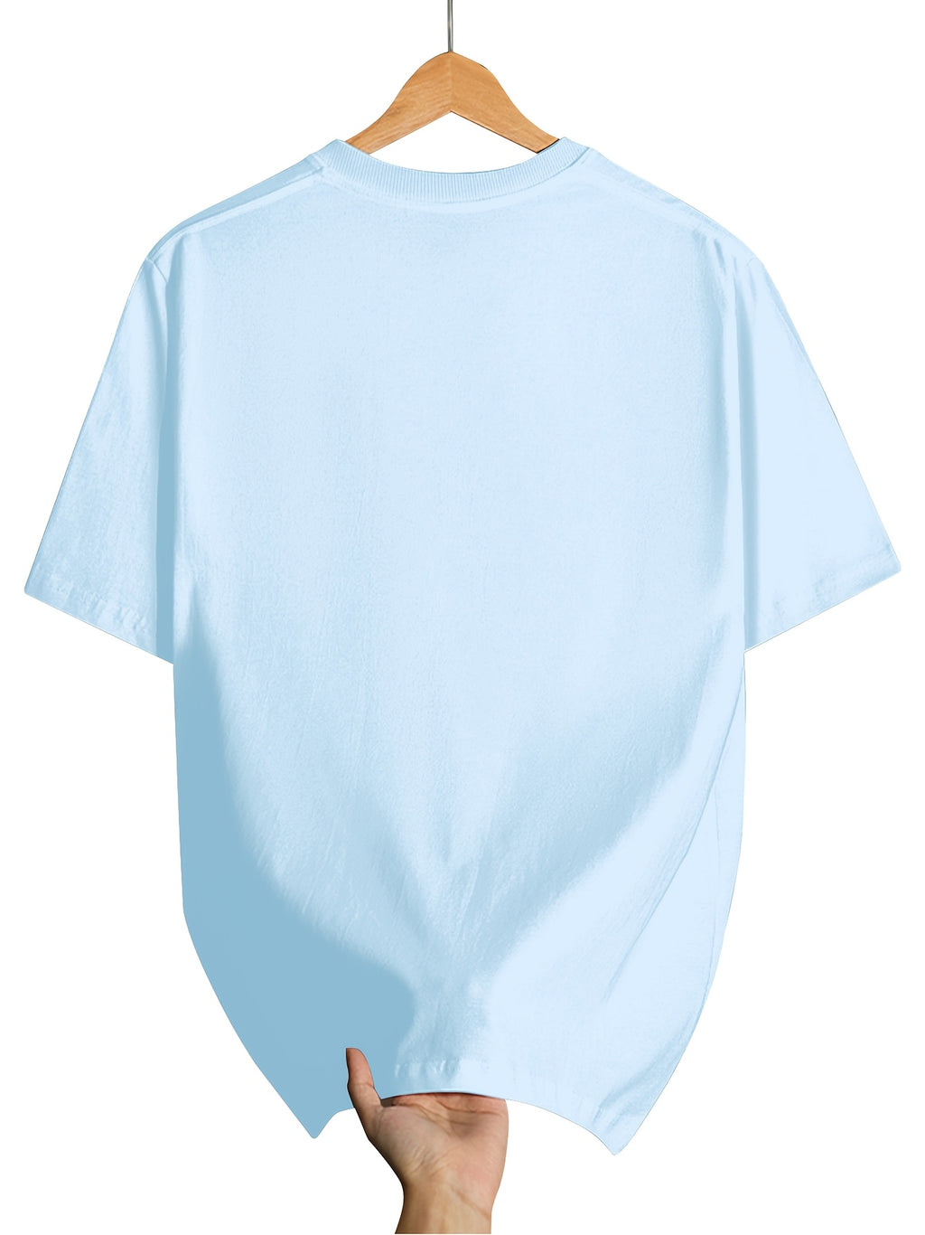Minimalist Light Luxury Style Line Airplane White Label Print Casual Business Men'S T-Shirt, Daily Commute - Sky Blue