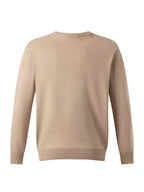 Men'S Long Sleeve Knit Sweater, Easy Style, Fashionable Men'S Clothing Regular Fit Versatile Round Neck Knit T-Shirt, Outdoor Casual Everyday Wear - Light Brown-1