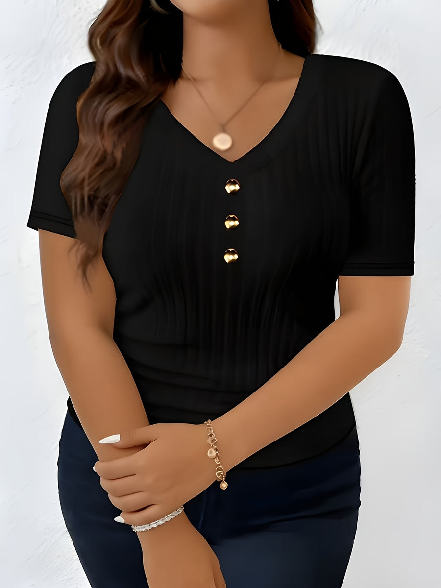 European and American Women's Fashion T-Shirt - Black
