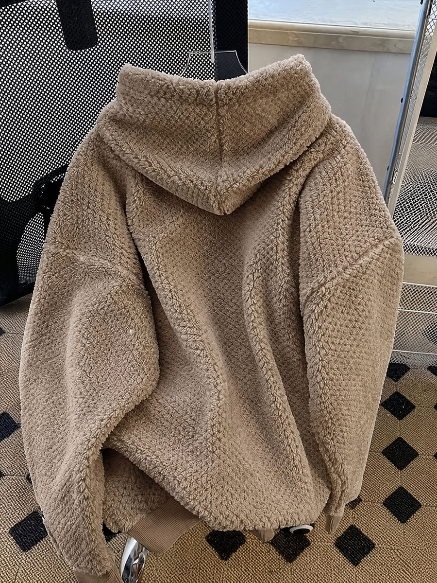 Autumn and Winter New Fleece Hoodie - Khaki