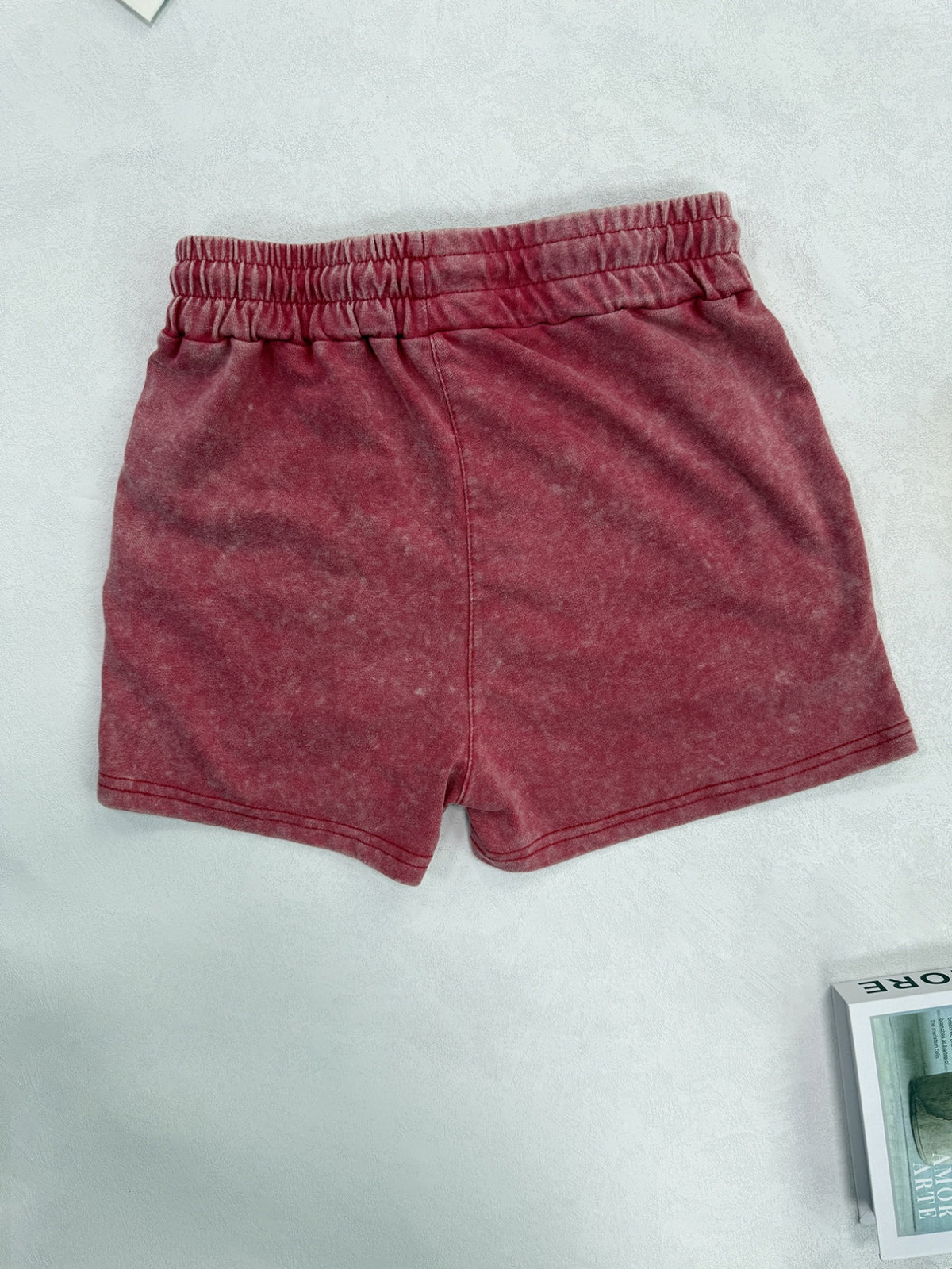 Summer Trendy Fashion Women'S Distressed Washed Shorts "BROOKLYN NEW YORK" Printed American Retro Preppy Style Comfortable for Hot Weather, with Adjustable Drawstring Waist And Pockets, Classic Silhouette, Comfortable Fit, Machine Washable Shorts - Red