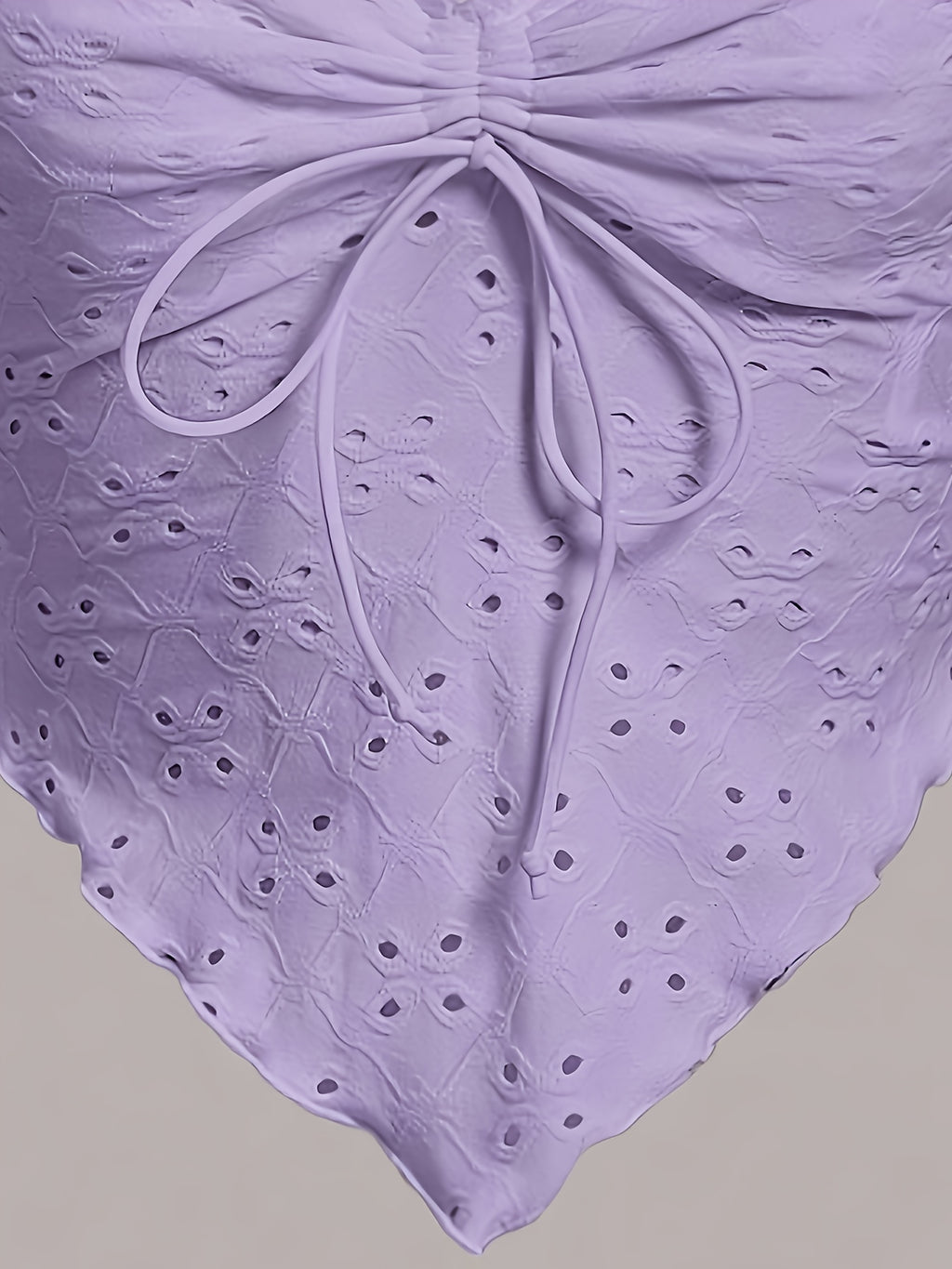 Y2K Drawstring Backless Camisole Top - Lavender