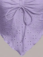 Y2K Drawstring Backless Camisole Top - Lavender