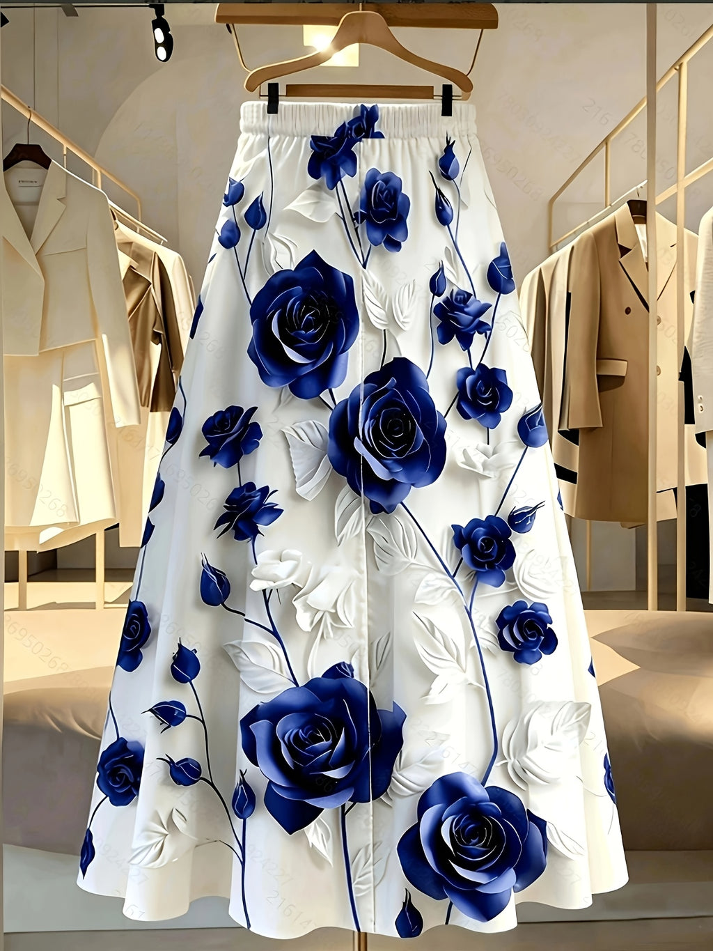 Women'S Floral Print Midi Skirt | Casual Style, Regular Length, Suitable For All Seasons - Multicolor
