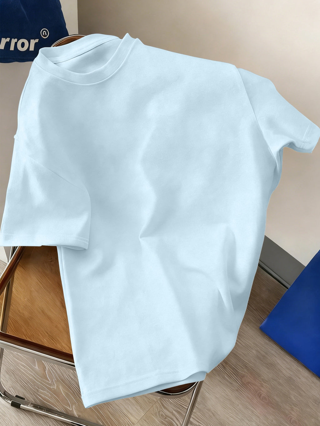 Men's New Pure Cotton Crew Neck Short Sleeve T-Shirt with Summer Vibe Palm Tree Sunset Print, Suitable for Vacation, Leisure, Comfortable, Soft, Breathable, Summer Essential - Light Blue Color