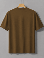 New High Quality Men's T Shirt 100% Cotton, Artistic Geometric Colorful Squares Print, Casual Daily Wear Streetwear Fashion, Short Sleeve Round Neck Top Machine Washable - Dark Brown