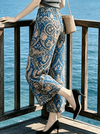 2024 New Printed Wide-Leg Mid-Length Pants for Women - Style1