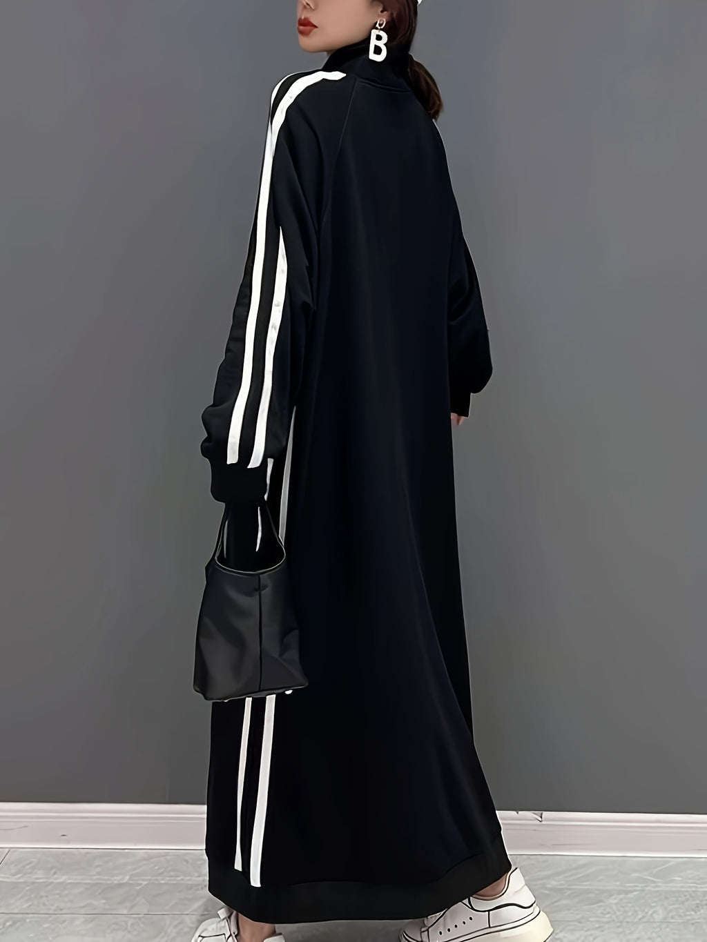 Spring Summer Casual Comfortable Women'S Dress Loose Long Skirt - Black