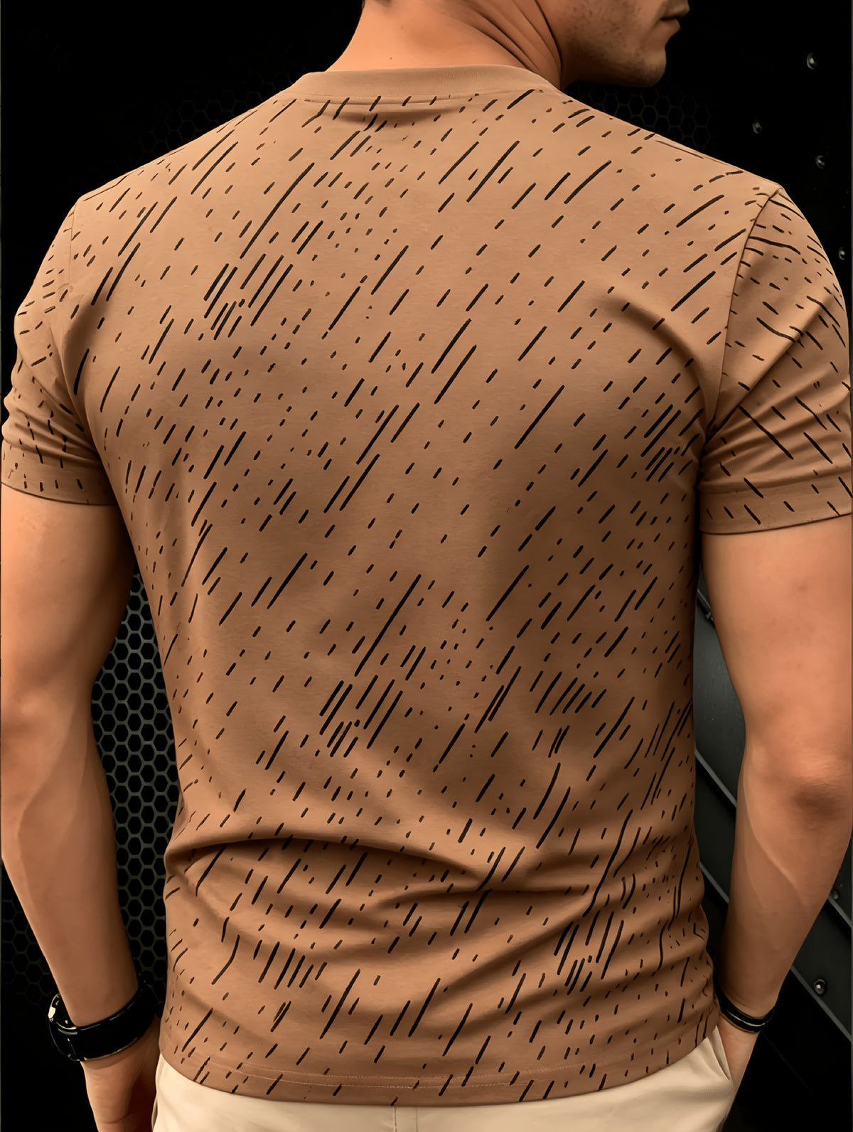 Black Twill Line Digital Printing T-Shirt, Minimalist Men'S Casual Short-Sleeved Shirt, Versatile Commuter Men'S Short-Sleeved T-Shirt, Cool And Breathable, Skin-Friendly And Comfortable, a Perfect Gift - Mixed Color D