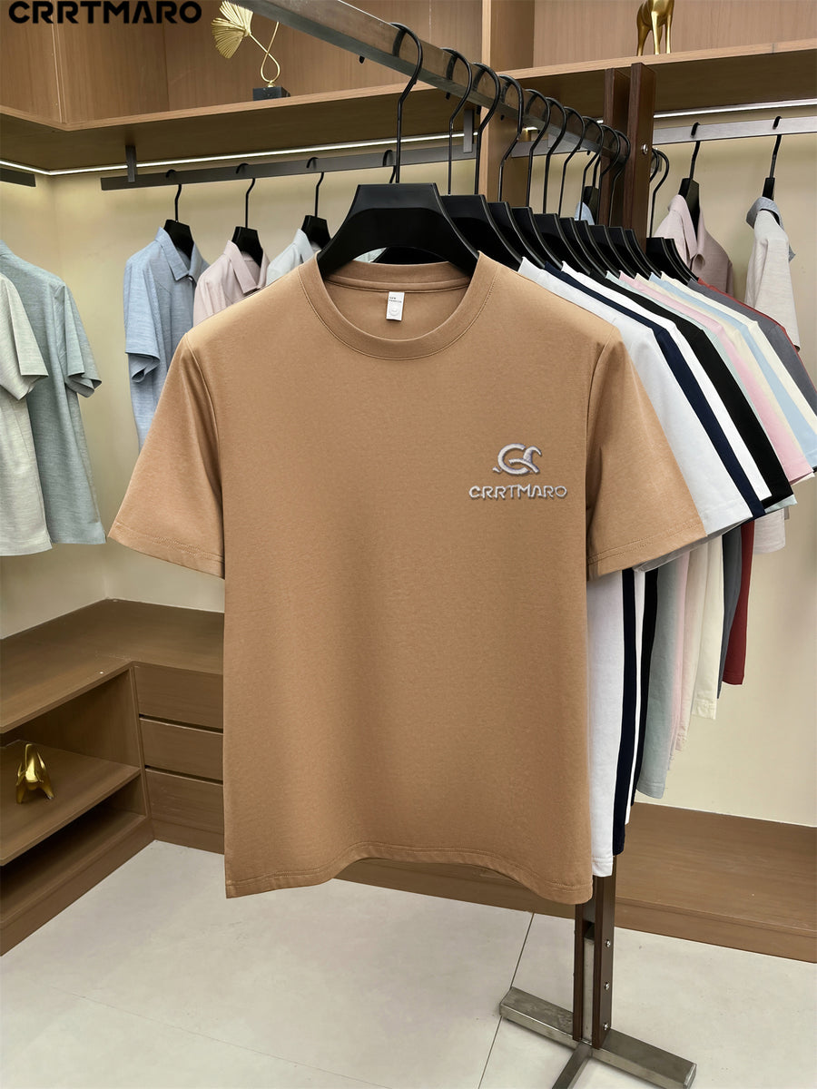 Kartmar CRRTMARO Summer New Round Neck Quick-Dry Short Sleeve T-Shirt Men'S Youth Loose Casual Short Sleeve Top Men'S Clothing SP - ginger-colored