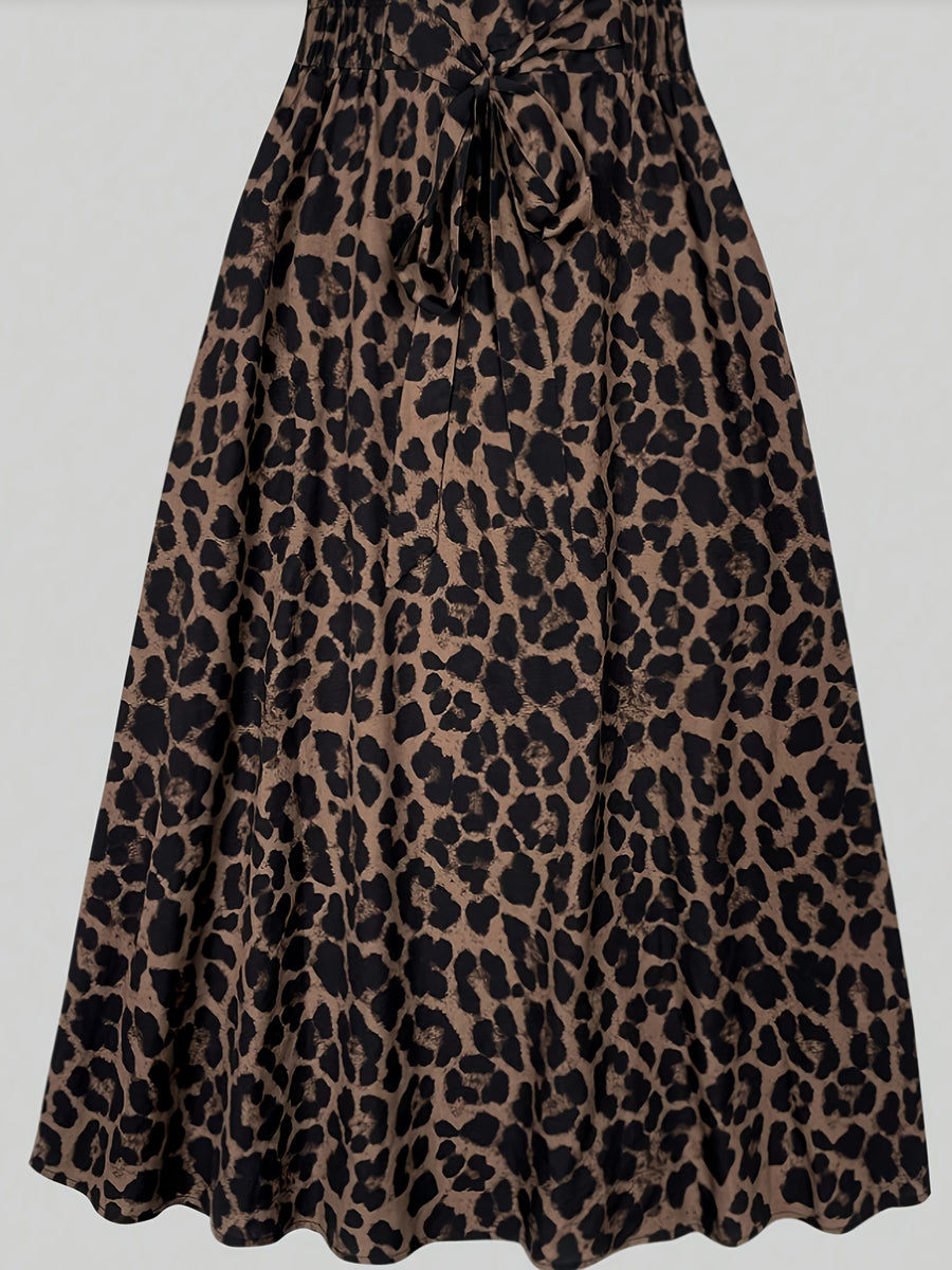 Leopard Print Skirt - Dark Brown
