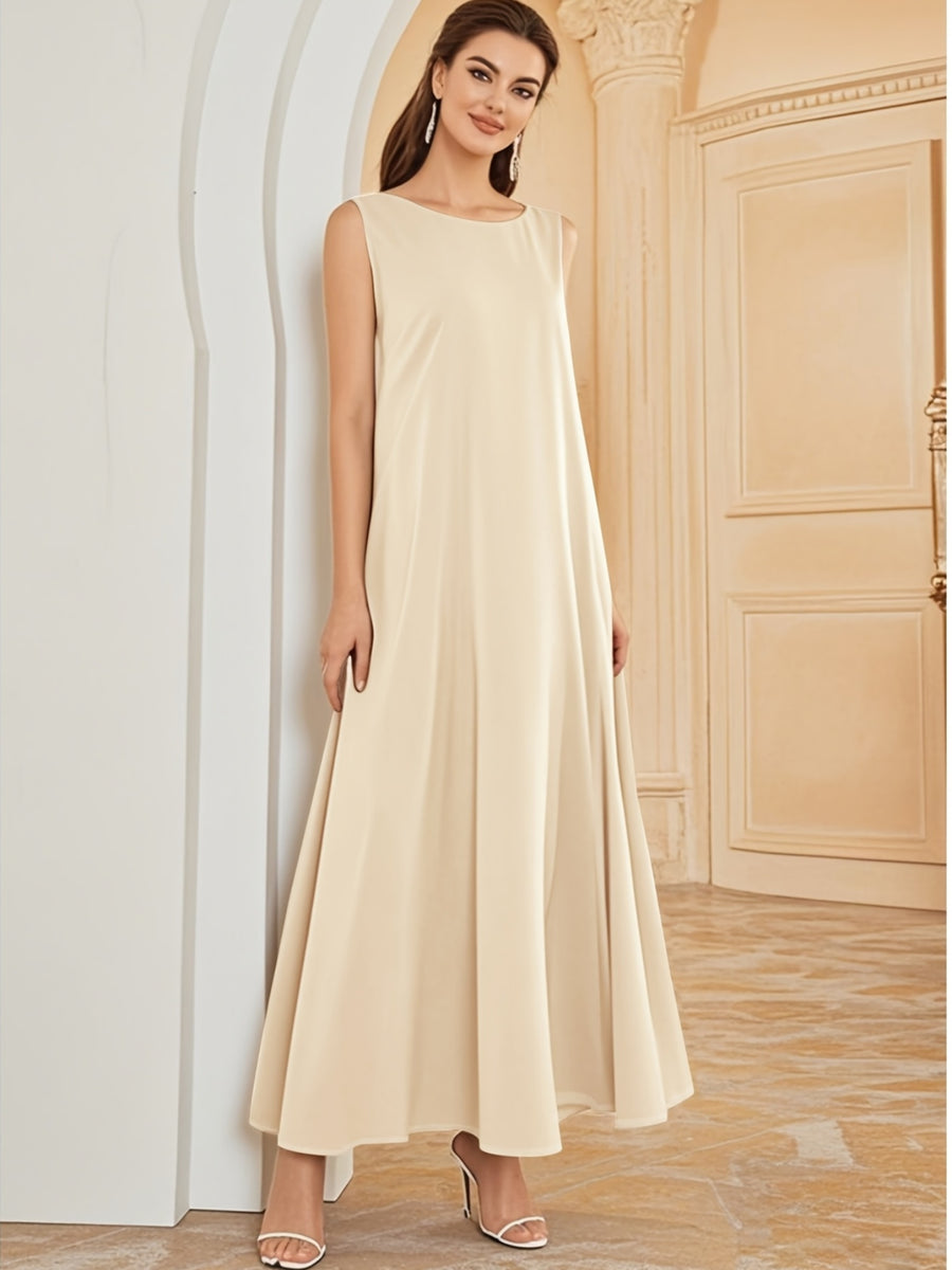 1pc Fashionable, Elegant And Comfortable Bubble Color Fabric. Pure Color Suitable for Daily Outdoor Travel And Leisure. Loose And Comfortable Women'S Abaya Vest. Abayas for Women Muslim Namaz Dresses Women'S Traditional Robe - Champagne