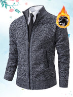 Single Casual Knitted Jacket with Stand-Up Collar And Smooth Zipper, Comfortable And Loose Retro Style, Versatile And Durable for Upper Body. (Includes Jacket) - Dark Gray
