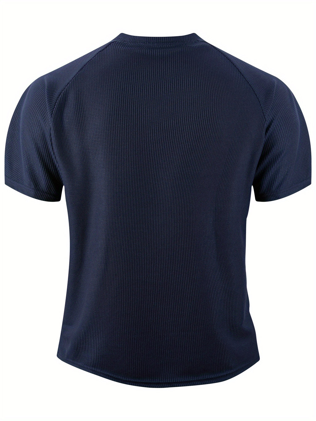 Men'S Short Sleeve Henley Shirt, Summer Button-Up Knit Style, Breathable And Fashionable, High-Quality Casual Outdoor Top, Suitable for Spring And Summer Seasons - Navy Color
