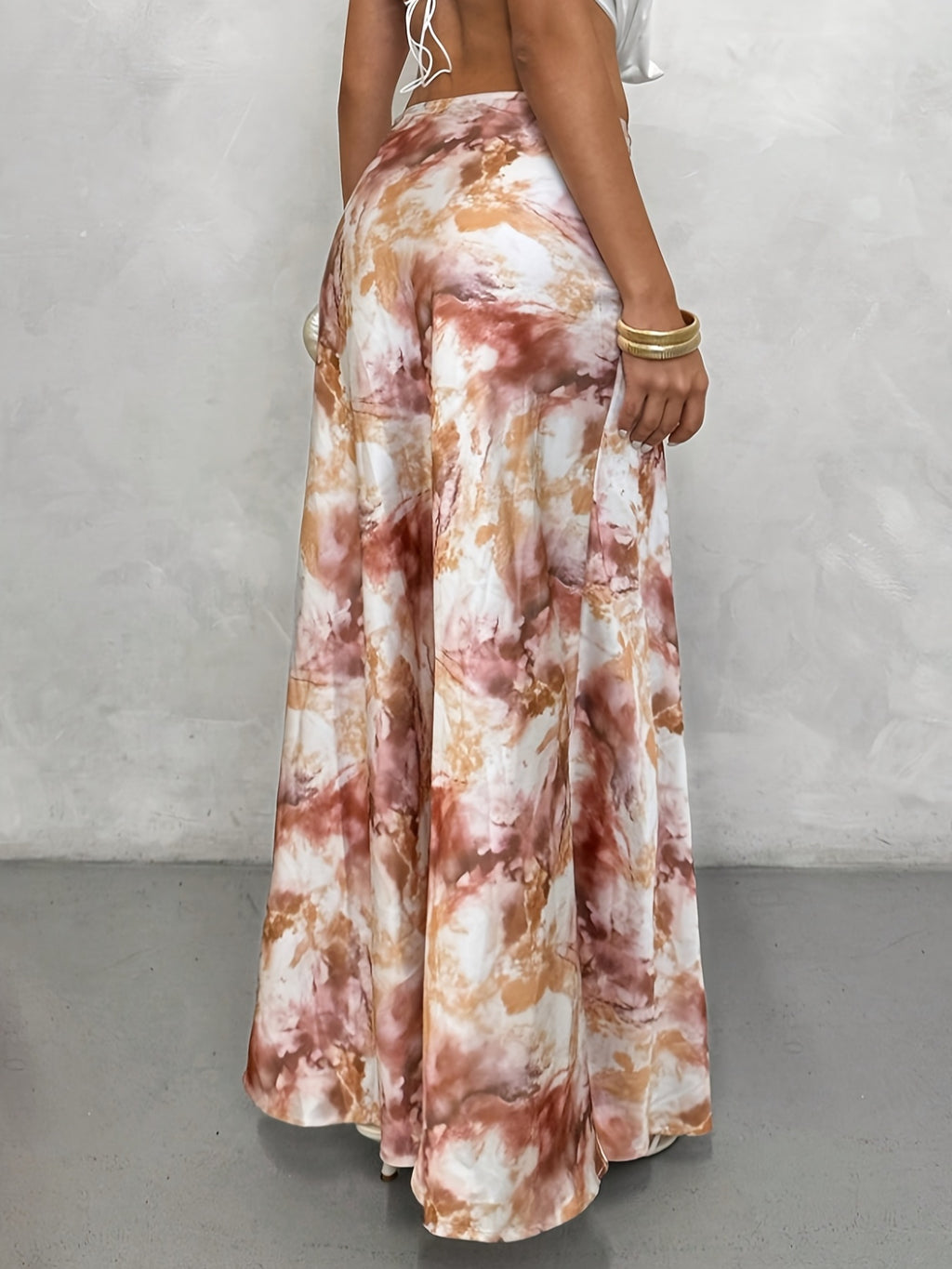 Women's Fashion Hip-Wrapped Maxi Skirt - Multicolor