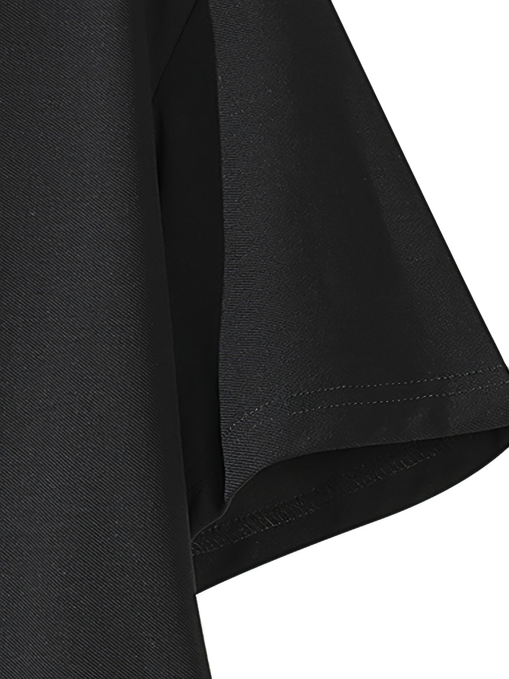 Spring/Summer American-style Solid Color Polo Shirt, Casual Versatile Short Sleeves with Lapel Collar, Simple Buttonless Placket - Black