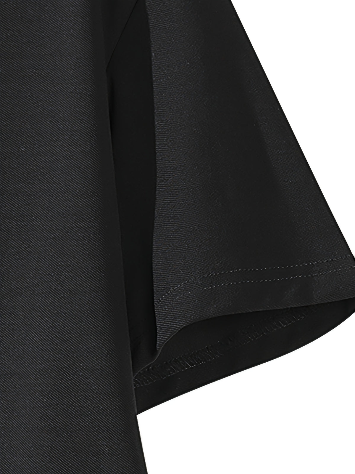 Spring/Summer American-style Solid Color Polo Shirt, Casual Versatile Short Sleeves with Lapel Collar, Simple Buttonless Placket - Black