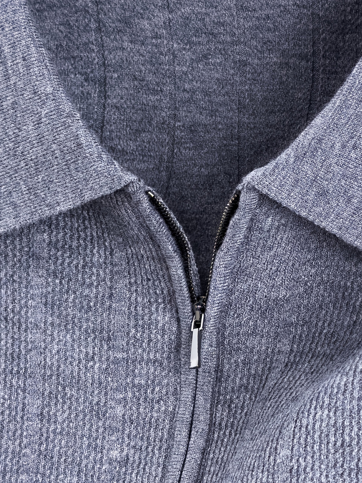 New Spring/Autumn Vertical Stripe Knit Polo Shirt for Men, Half-Zip Lapel Short Sleeve Light Luxury Stretch Casual Base Layer Top, Suitable for Daily Work Wear - Grey