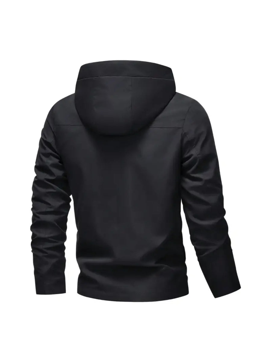 Men's Freedom Wings Windbreaker Jacket, Casual Windproof Outerwear, Casual Attire Men's Clothing Gift - Black