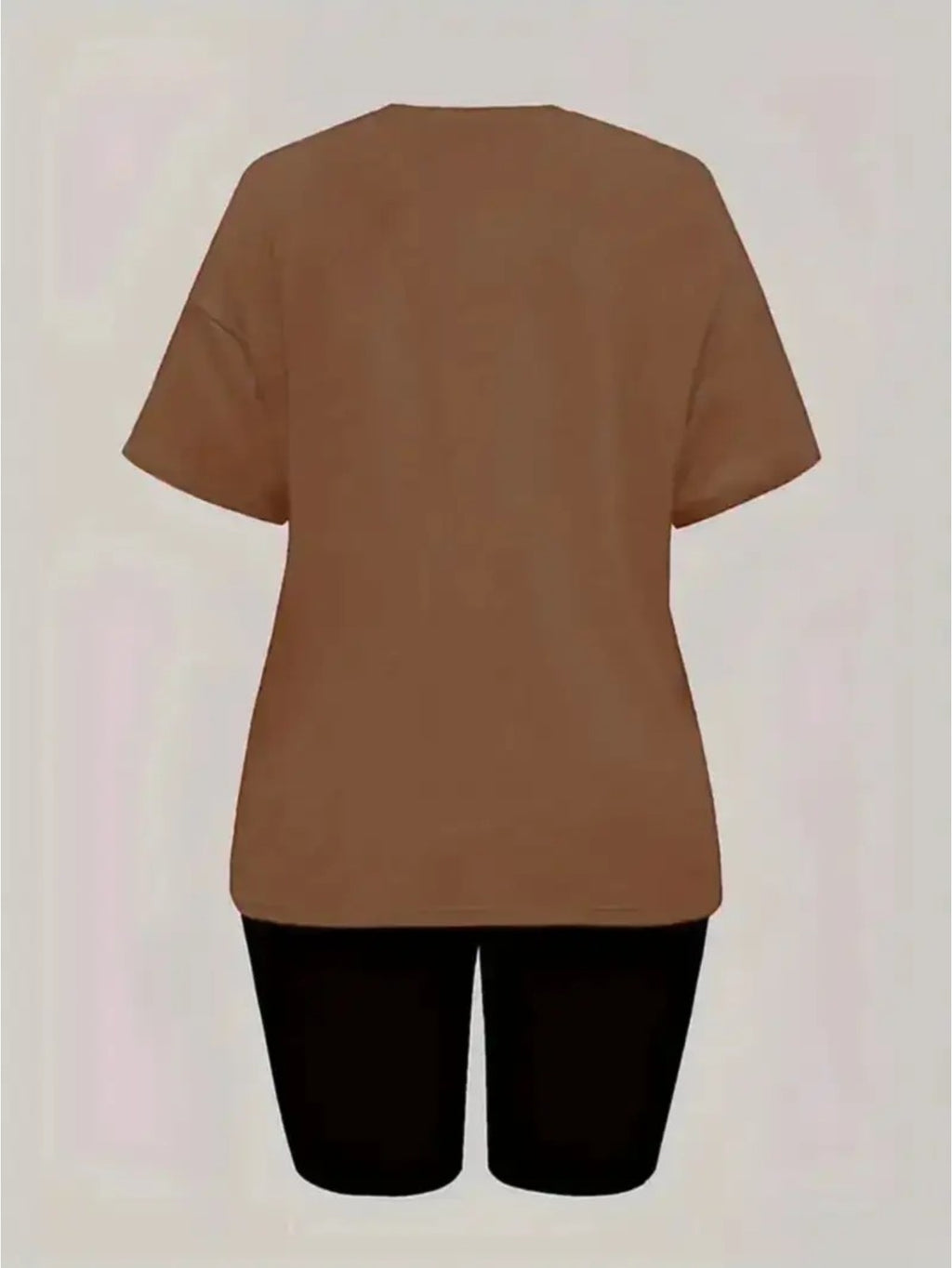 Women'S Disney-Themed T-Shirt Set Featuring a Casual Round Neck And Short Sleeves with a Winnie The Pooh Print, Perfect for Everyday Wear Or As a Gift. Ideal for Daily Outfits, Trendy Casual Wear - Coffee Brown