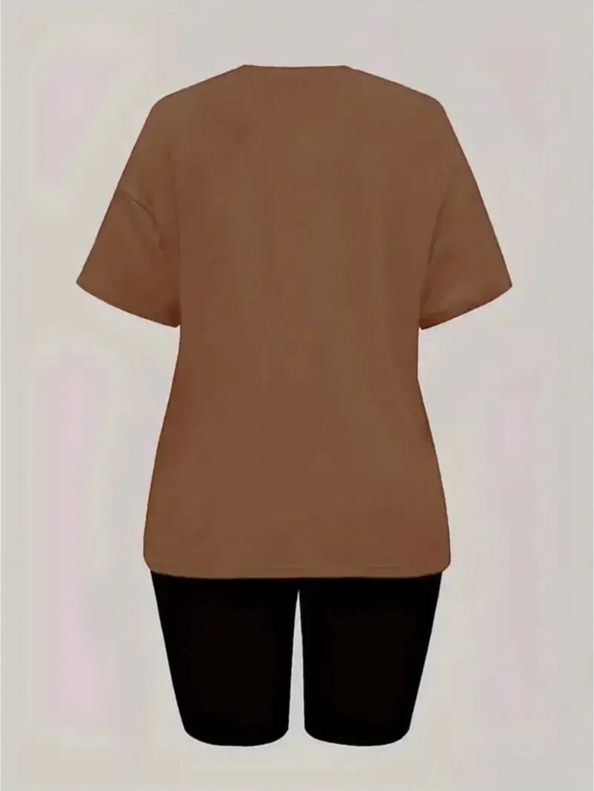 Women'S Disney-Themed T-Shirt Set Featuring a Casual Round Neck And Short Sleeves with a Winnie The Pooh Print, Perfect for Everyday Wear Or As a Gift. Ideal for Daily Outfits, Trendy Casual Wear - Coffee Brown