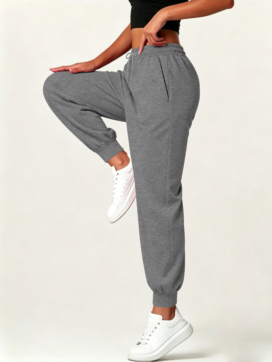 Autumn-Winter Women'S Casual Pants with Pockets - Dark Gray