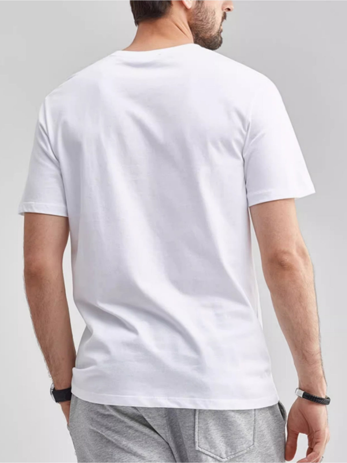 Men's Casual Short Sleeve T-Shirt - Summer Breathable Round Neck Tee with Subtle Random Print Patterns, Machine Washable Regular Fit Suitable for Casual Attire, Office, Gym & Outdoor Activities, Versatile Basic Wardrobe Essential - White