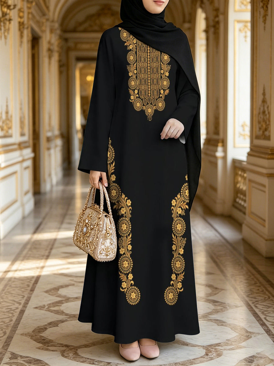 Hot Muslim Women'S Wear Arrives Women'S Dress Classic Loose Fit Middle Eastern Traditional Robe Wealthy Muslim Long Skirt Long Abaya Restoring The Essence of Middle Eastern Traditional Robe, an Elegant Long Dress Suitable for Prayer, Commuting - Mixed Color E