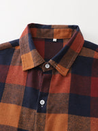 Home Men'S Autumn Single-Button Casual Checkered Shirt, Long Sleeve - Mixed colors