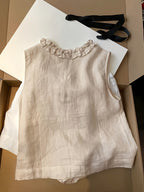 V-Neck Scalloped Edge Sleeveless Vest, 2026 Summer New Style - Khaki