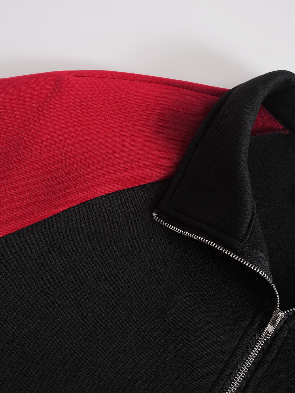 Men'S Half-Zip Stand Collar Sweatshirt, Retro Cracked Distressed Superman Classic S Shield Print, Black Red Contrast Patchwork with Double Stripes Long Sleeve Top, Autumn Winter Loose Casual Athletic Pullover Jacket, Trendy Outerwear for Daily Wear - Black