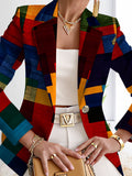 This Stylish And Elegant Women'S Blazer Is Designed Specifically for Spring And Autumn Seasons. As a Versatile Lapel Jacket, It Is Suitable for a Wide Range of Occasions, Offering a Look That Is Both Creative And Highly Fashionable - Red On Black